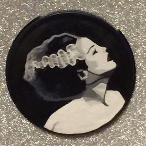 Bride of Frankenstein Hand Painted Compact Mirror